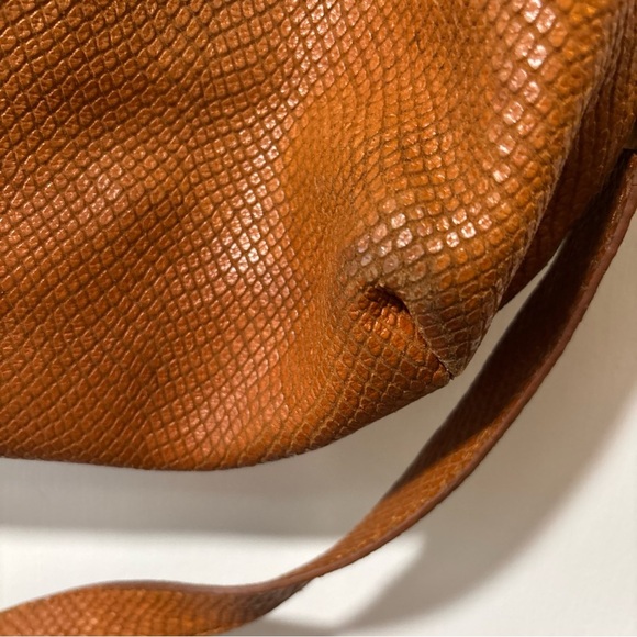 FOLEY + CORINNA City Tote Handbag Croc Embossed Leather Mid Shoulder Bag Brown - Picture 8 of 11